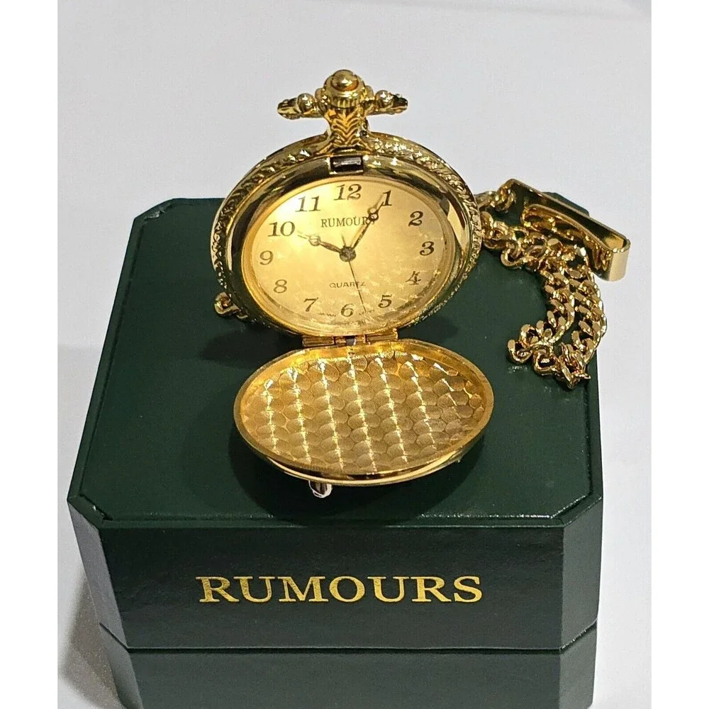 Vintage Rumors quartz pocket watch gold toned, Vintage Watch, vintage jewelry,